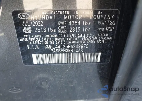 2023 Hyundai Sonata Sel Plus z USA, uszkodzony, nr VIN KMHL44J25PA249970